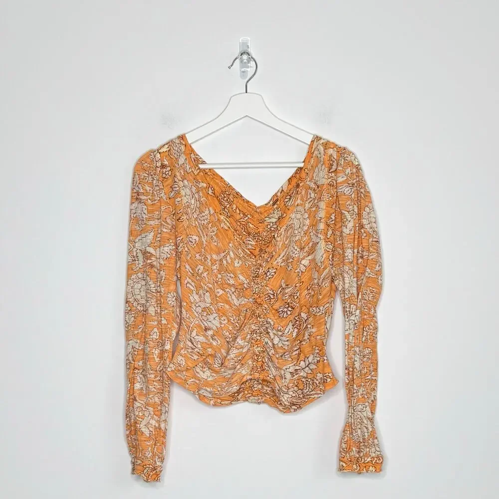 FREE PEOPLE | Say the Word Ruched Crop Top | L